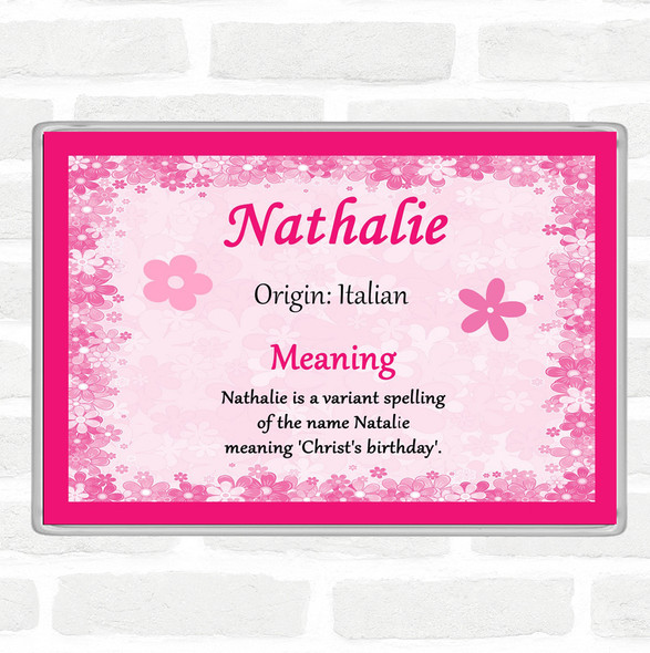 Nathalie Name Meaning Jumbo Fridge Magnet Pink