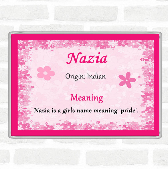 Nazia Name Meaning Jumbo Fridge Magnet Pink