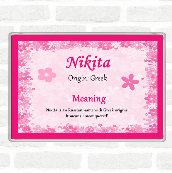 Nikita Name Meaning Jumbo Fridge Magnet Pink