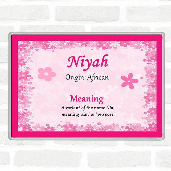 Niyah Name Meaning Jumbo Fridge Magnet Pink