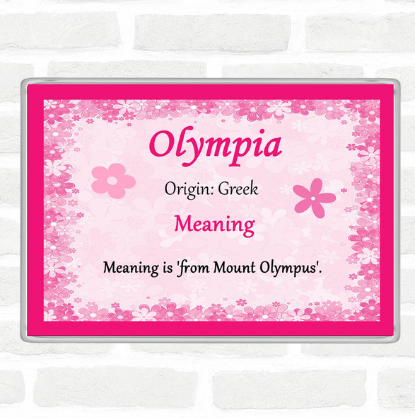 Olympia Name Meaning Jumbo Fridge Magnet Pink