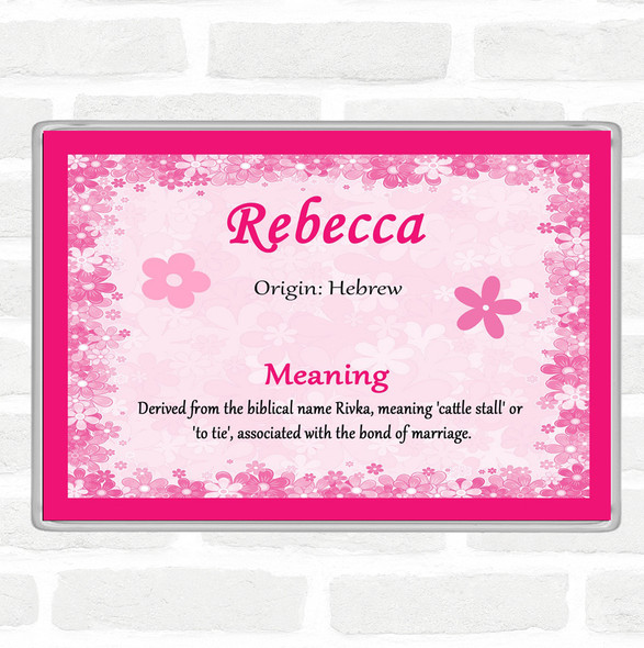 Rebecca Name Meaning Jumbo Fridge Magnet Pink