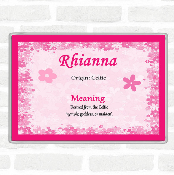 Rhianna Name Meaning Jumbo Fridge Magnet Pink