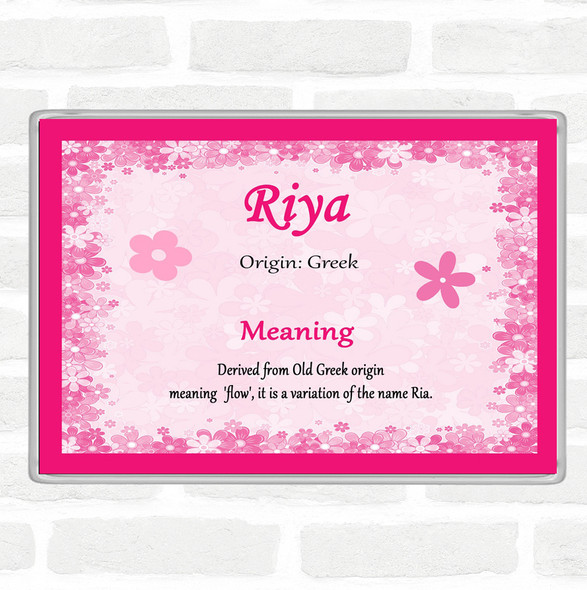 Riya Name Meaning Jumbo Fridge Magnet Pink