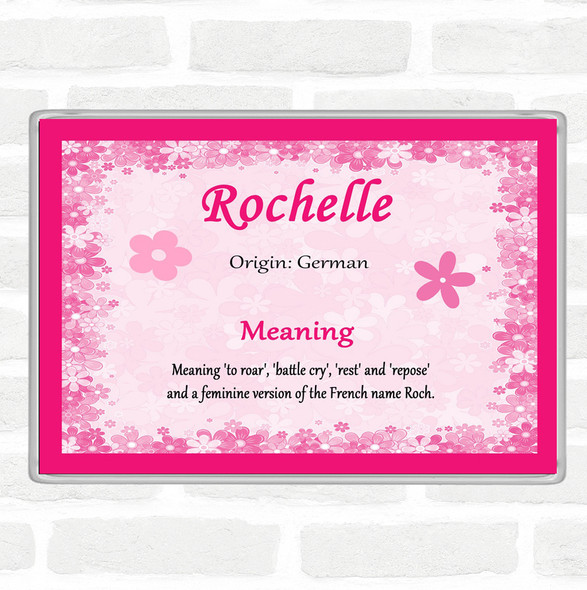 Rochelle Name Meaning Jumbo Fridge Magnet Pink