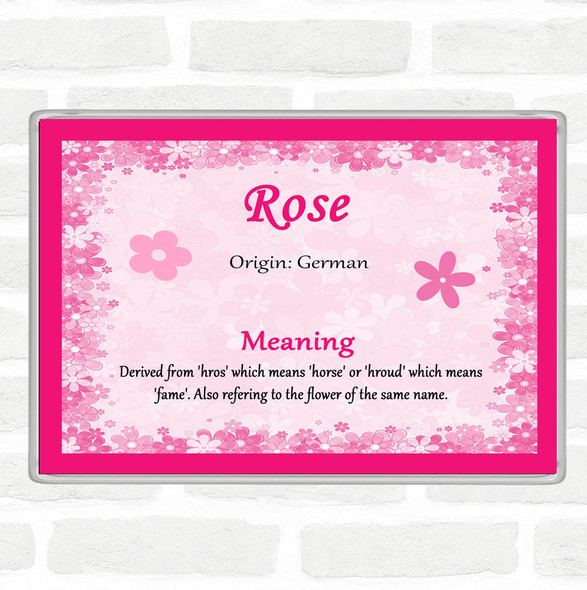 Rose Name Meaning Jumbo Fridge Magnet Pink