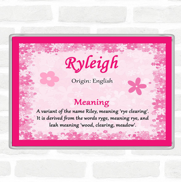 Ryleigh Name Meaning Jumbo Fridge Magnet Pink