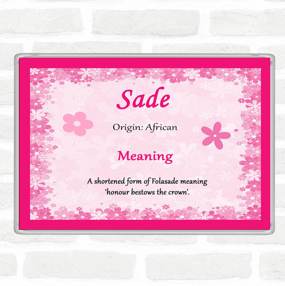 Sade Name Meaning Jumbo Fridge Magnet Pink