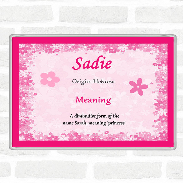 Sadie Name Meaning Jumbo Fridge Magnet Pink