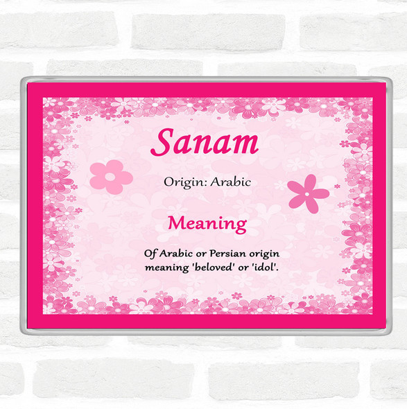 Sanam Name Meaning Jumbo Fridge Magnet Pink