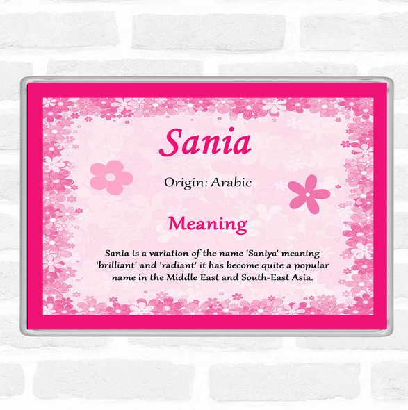 Sania Name Meaning Jumbo Fridge Magnet Pink