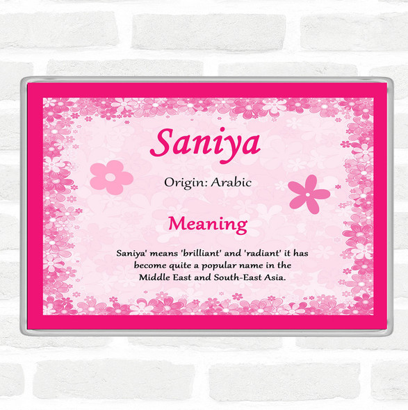 Saniya Name Meaning Jumbo Fridge Magnet Pink