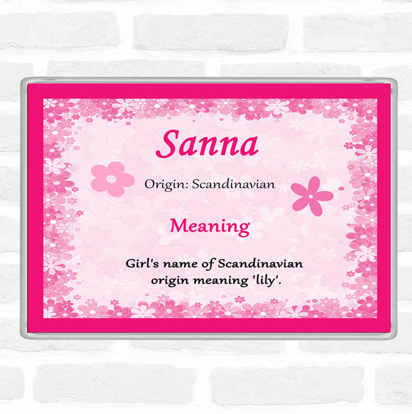 Sanna Name Meaning Jumbo Fridge Magnet Pink