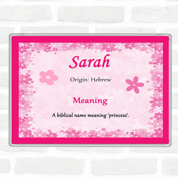 Sarah Name Meaning Jumbo Fridge Magnet Pink