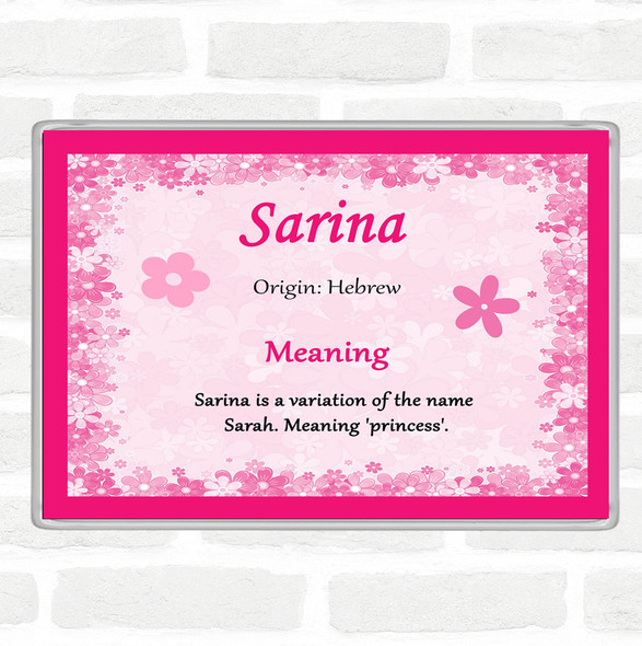 Sarina Name Meaning Jumbo Fridge Magnet Pink