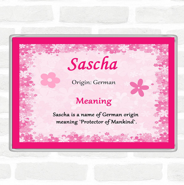 Sascha Name Meaning Jumbo Fridge Magnet Pink