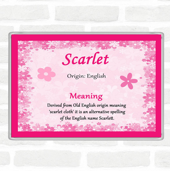 Scarlet Name Meaning Jumbo Fridge Magnet Pink