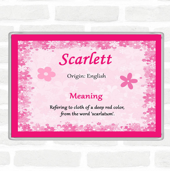 Scarlett Name Meaning Jumbo Fridge Magnet Pink