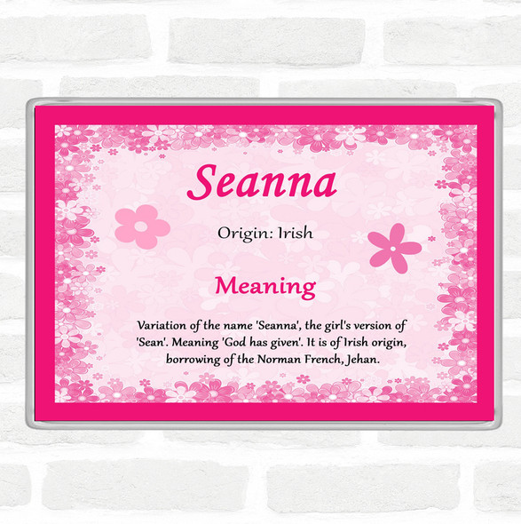 Seanna Name Meaning Jumbo Fridge Magnet Pink