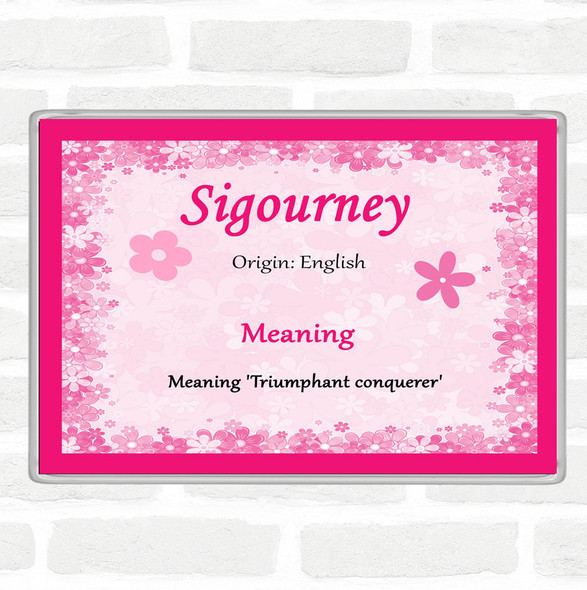 Sigourney Name Meaning Jumbo Fridge Magnet Pink