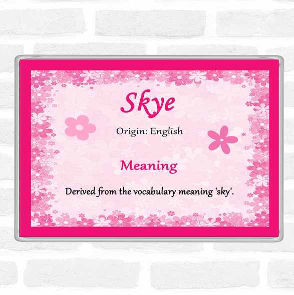 Skye Name Meaning Jumbo Fridge Magnet Pink