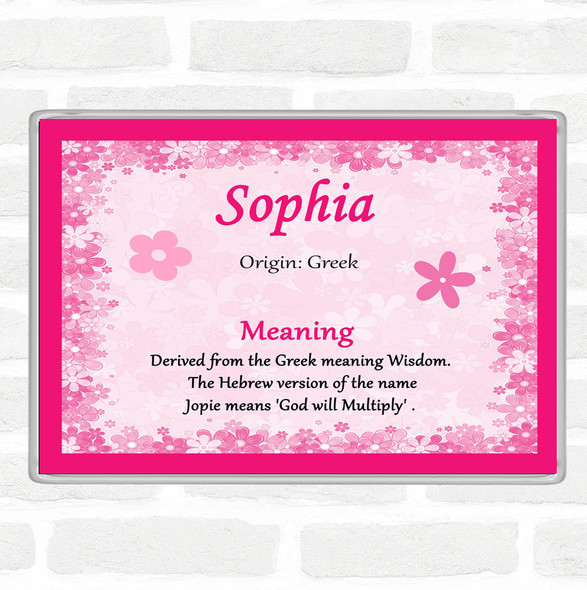 Sophia Name Meaning Jumbo Fridge Magnet Pink