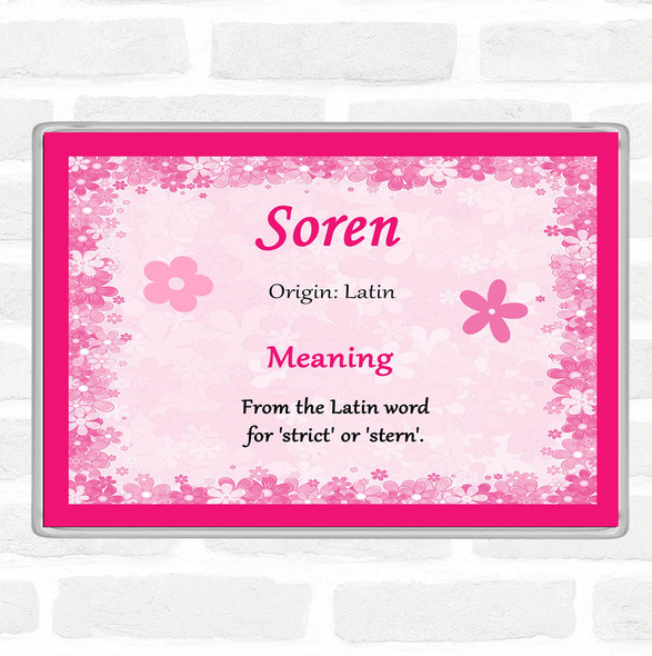 Soren Name Meaning Jumbo Fridge Magnet Pink