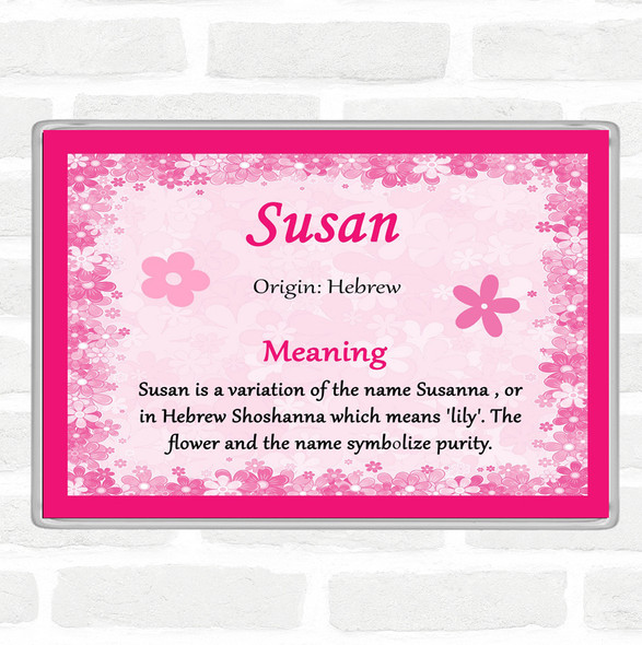 Susan Name Meaning Jumbo Fridge Magnet Pink