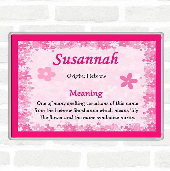 Susannah Name Meaning Jumbo Fridge Magnet Pink