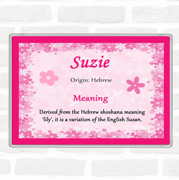 Suzie Name Meaning Jumbo Fridge Magnet Pink