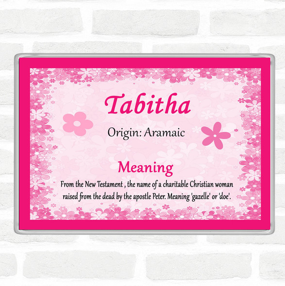 Tabitha Name Meaning Jumbo Fridge Magnet Pink