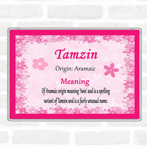 Tamzin Name Meaning Jumbo Fridge Magnet Pink