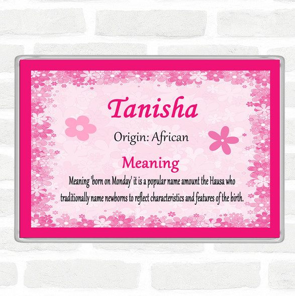 Tanisha Name Meaning Jumbo Fridge Magnet Pink