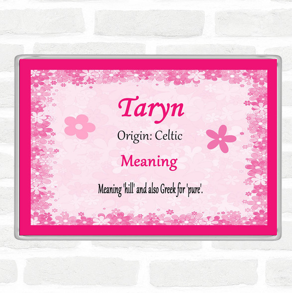 Taryn Name Meaning Jumbo Fridge Magnet Pink