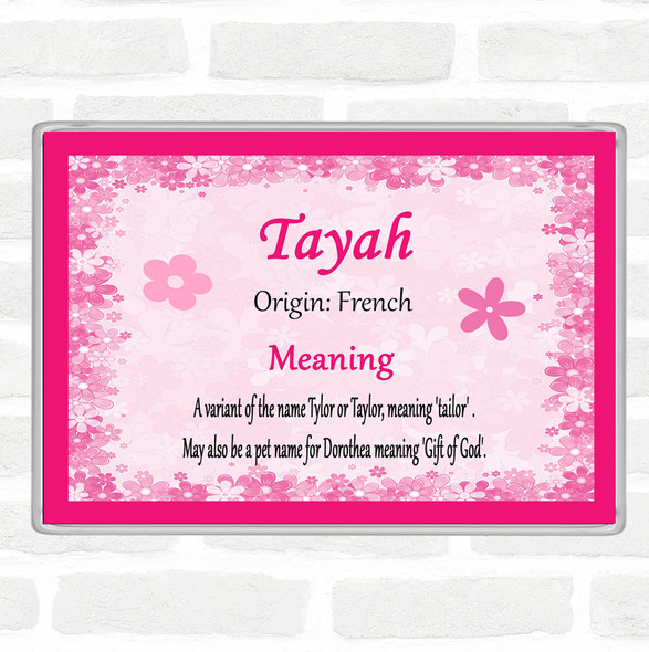 Tayah Name Meaning Jumbo Fridge Magnet Pink