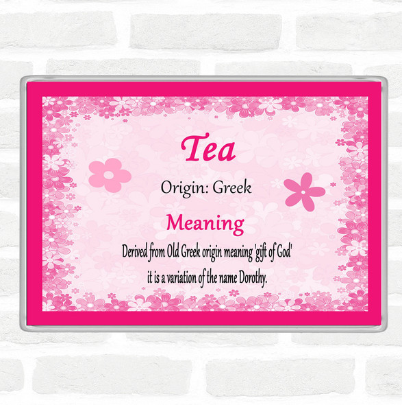 Tea Name Meaning Jumbo Fridge Magnet Pink