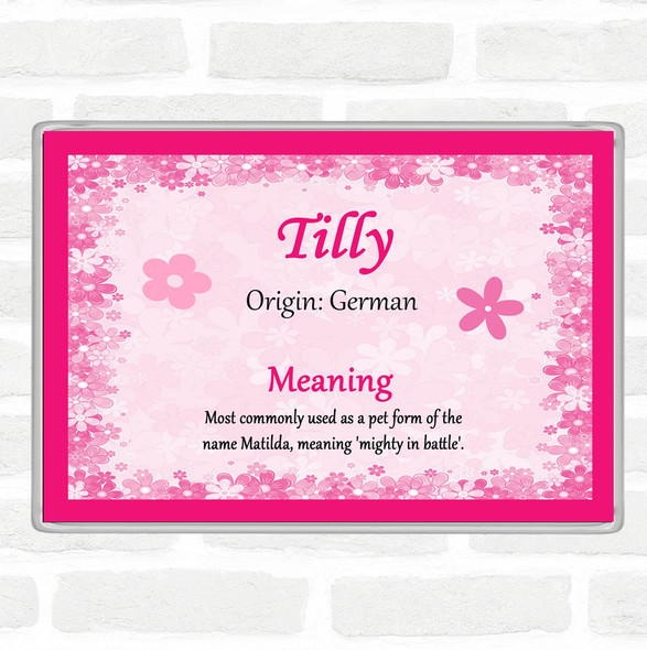 Tilly Name Meaning Jumbo Fridge Magnet Pink