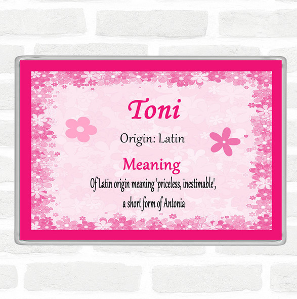 Toni Name Meaning Jumbo Fridge Magnet Pink