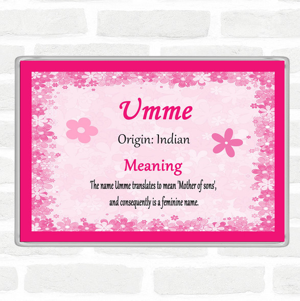 Umme Name Meaning Jumbo Fridge Magnet Pink