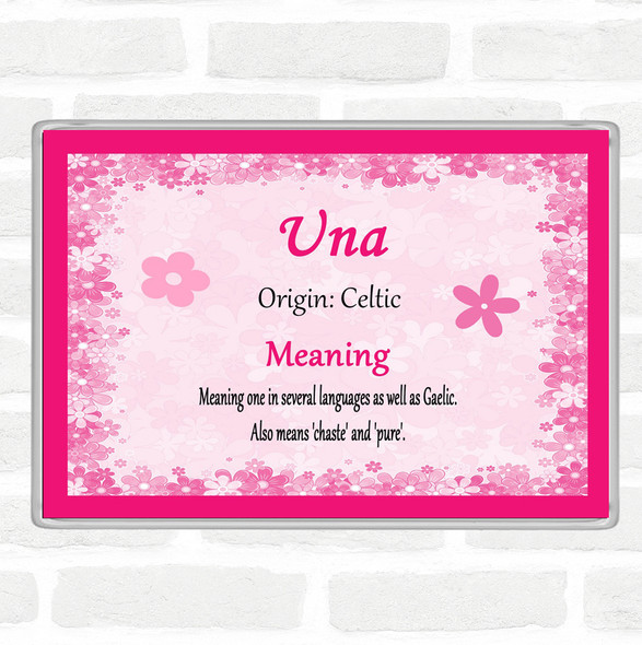 Una Name Meaning Jumbo Fridge Magnet Pink