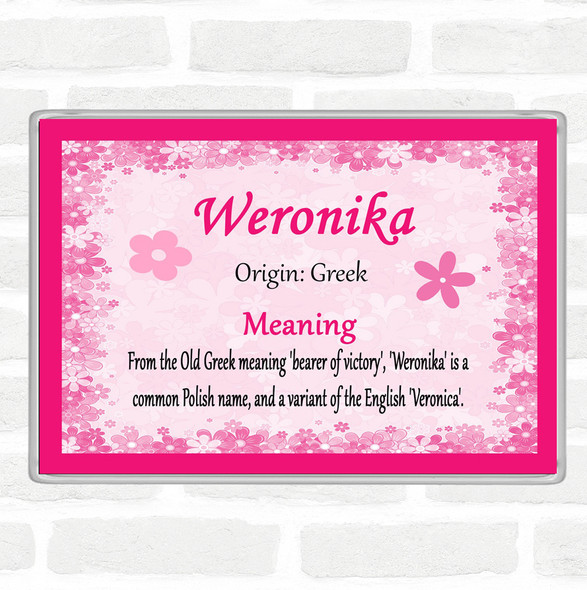 Weronika Name Meaning Jumbo Fridge Magnet Pink