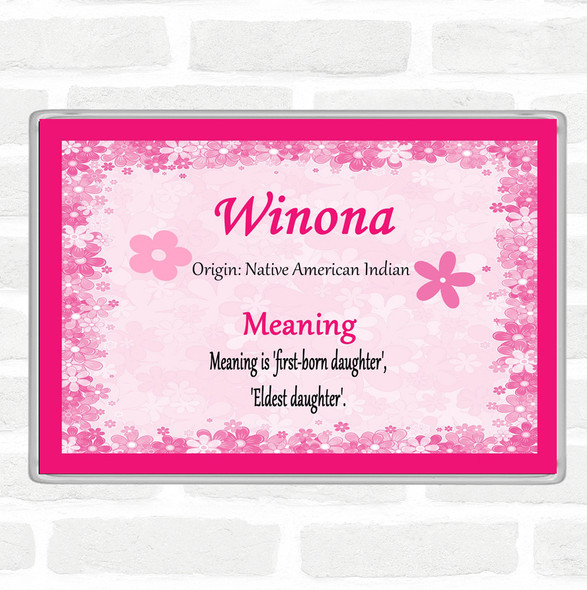 Winona Name Meaning Jumbo Fridge Magnet Pink