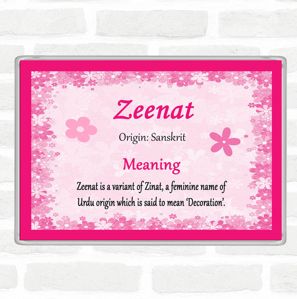 Zeenat Name Meaning Jumbo Fridge Magnet Pink