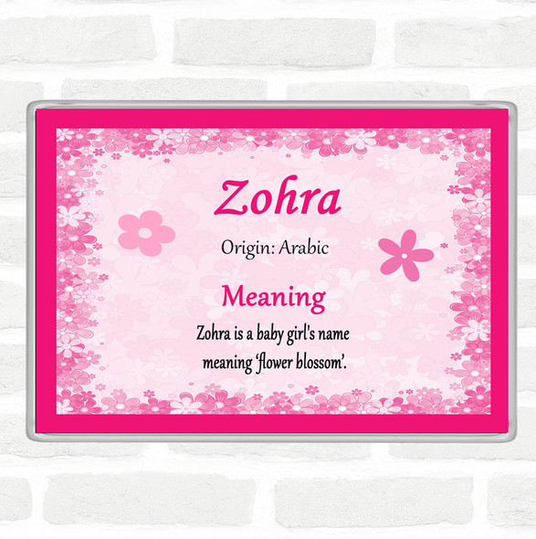 Zohra Name Meaning Jumbo Fridge Magnet Pink