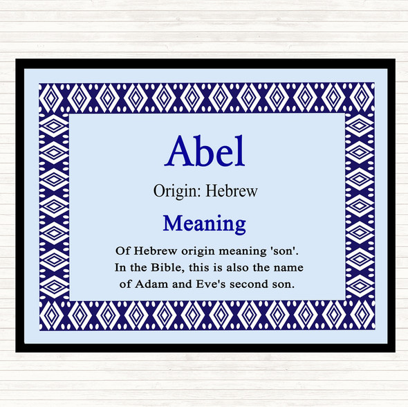 Abel Name Meaning Mouse Mat Pad Blue
