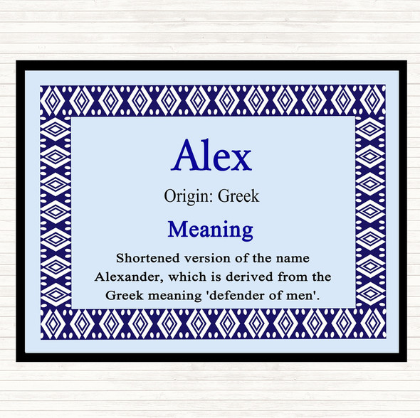 Alex Name Meaning Mouse Mat Pad Blue