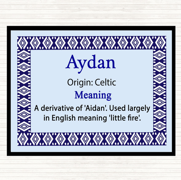 Aydan Name Meaning Mouse Mat Pad Blue