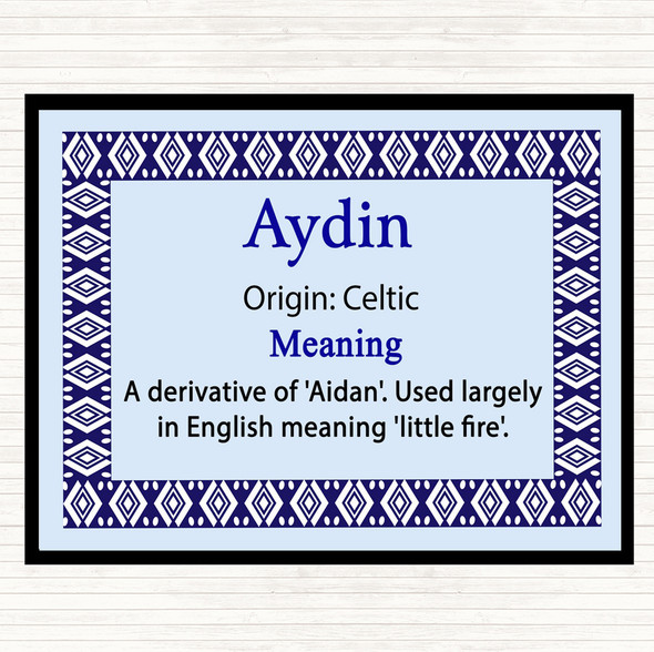 Aydin Name Meaning Mouse Mat Pad Blue