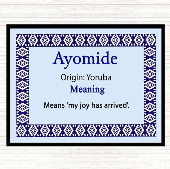 Ayomide Name Meaning Mouse Mat Pad Blue