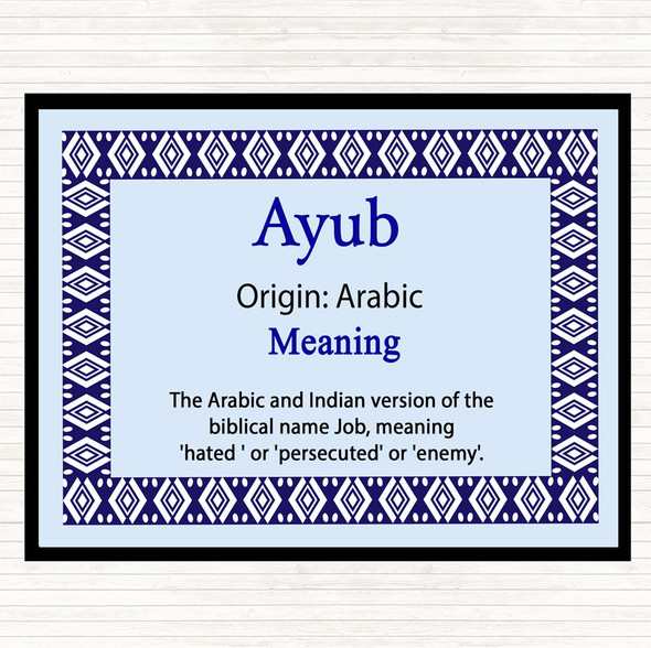 Ayub Name Meaning Mouse Mat Pad Blue